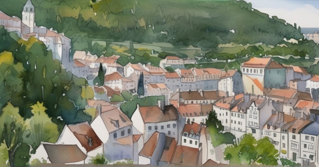La Roche-Guyon — aquarelle — France