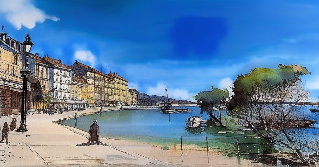Larvotto — watercolour — Monaco