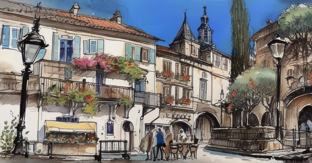 Le Cannet — aquarelle — France