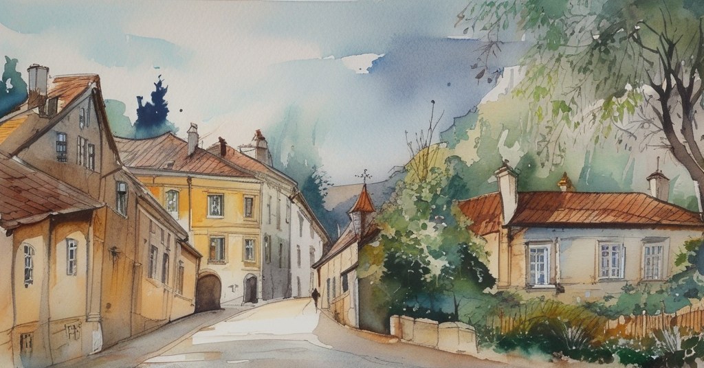 Le Vaudreuil — aquarelle — France