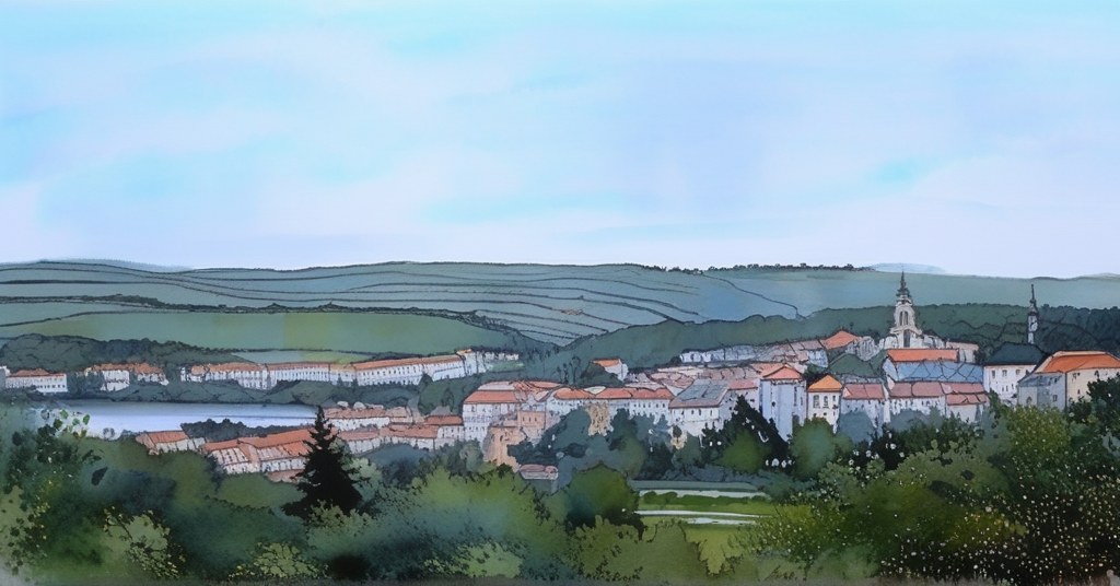 Aquarelle de Les Monts d'Aunay