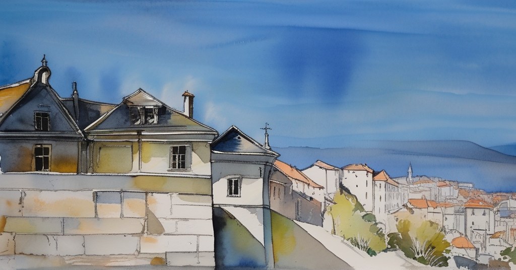 Lion-sur-Mer — aquarelle — France