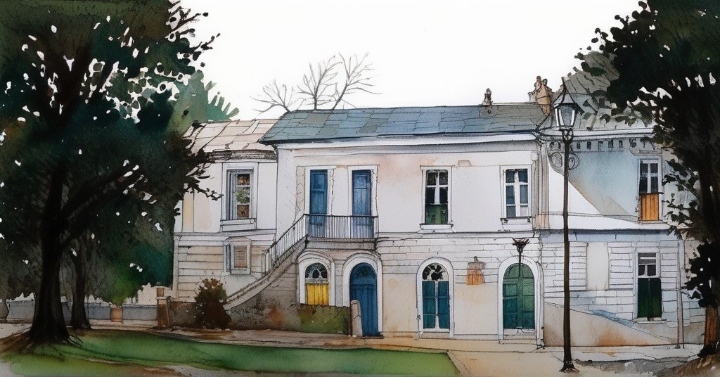 Louveciennes — aquarelle — France