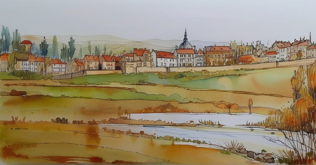 Louvigny — aquarelle — France