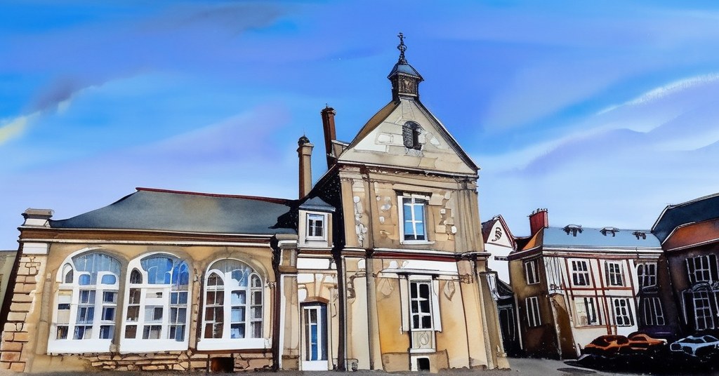 Lucé — aquarelle — France