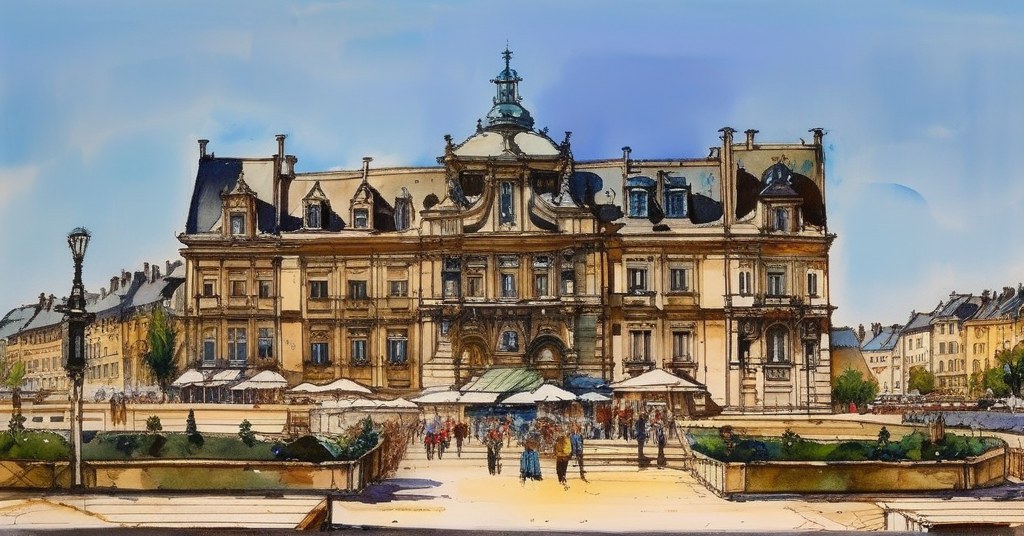 Maisons-Laffitte — aquarelle — France