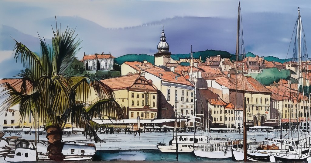 Menton — aquarelle — France