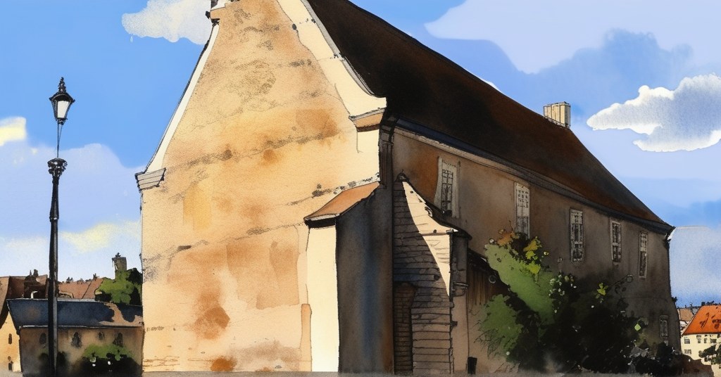 Aquarelle de Mézidon Vallée d'Auge