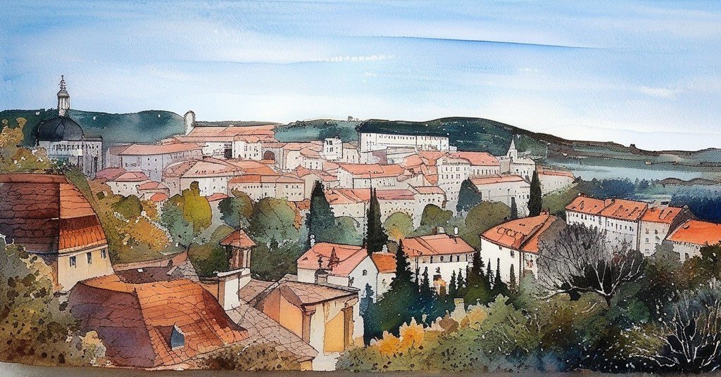 Mortain-Bocage — aquarelle — France