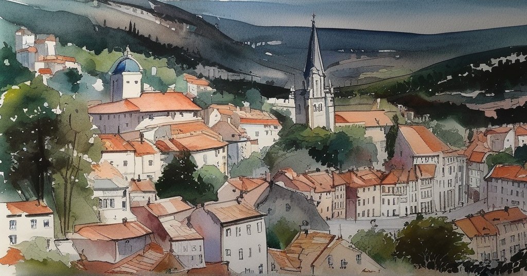 Óbidos — aquarelle — Portugal