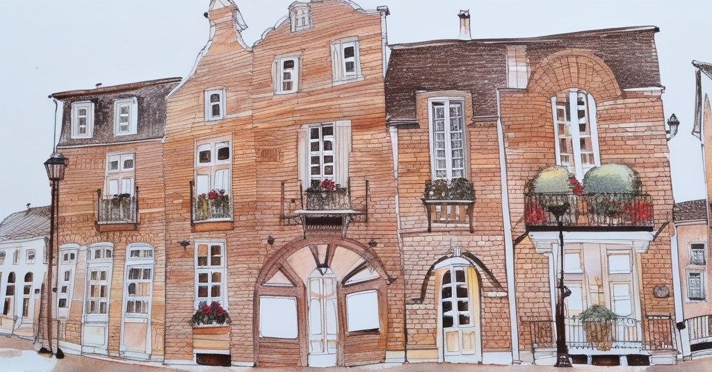 Offranville — aquarelle — France