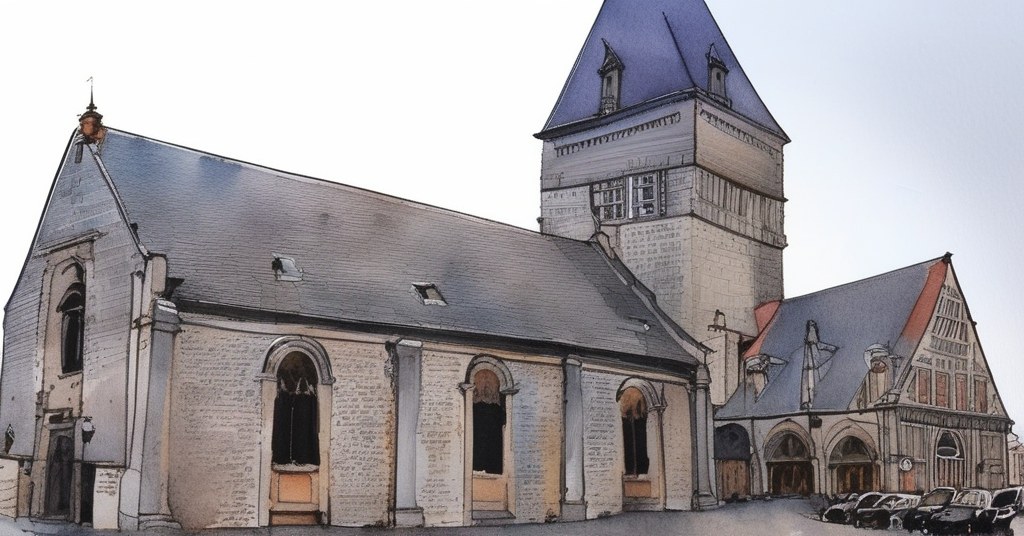 Pîtres — aquarelle — France