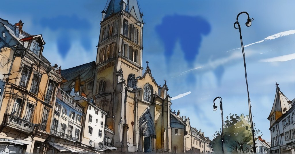 Aquarelle de Pont-Audemer