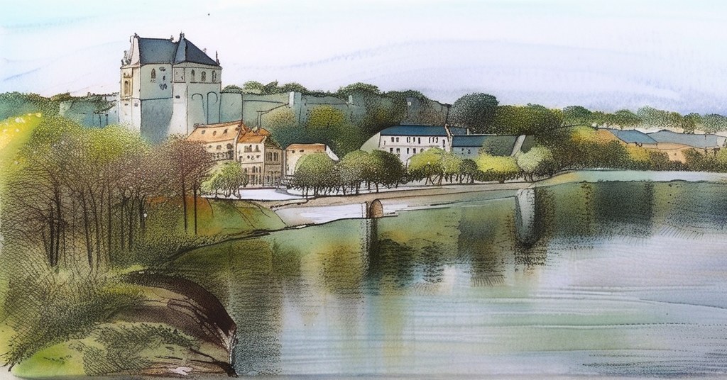 Aquarelle de Pont-de-l'Arche