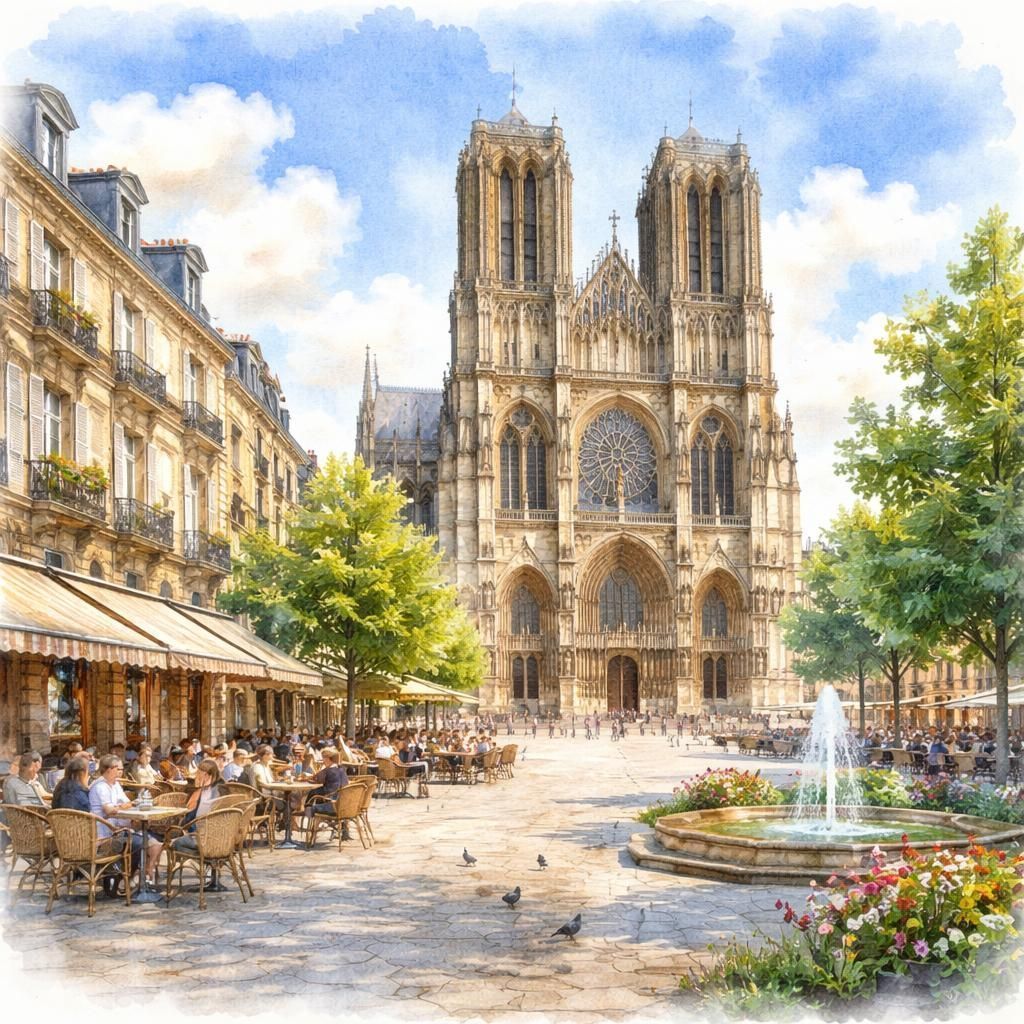Aquarelle de Reims