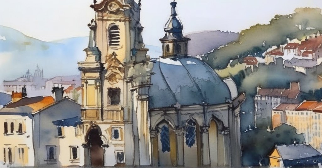 Rives-en-Seine — aquarelle — France