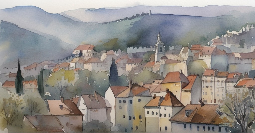 Romilly-sur-Andelle — aquarelle — France