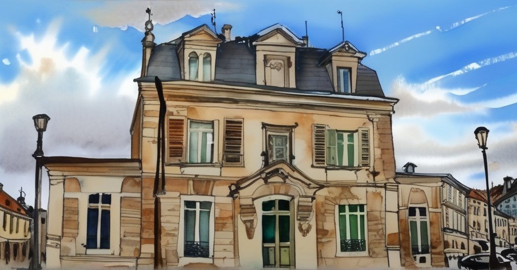 Rosny-sur-Seine — aquarelle — France