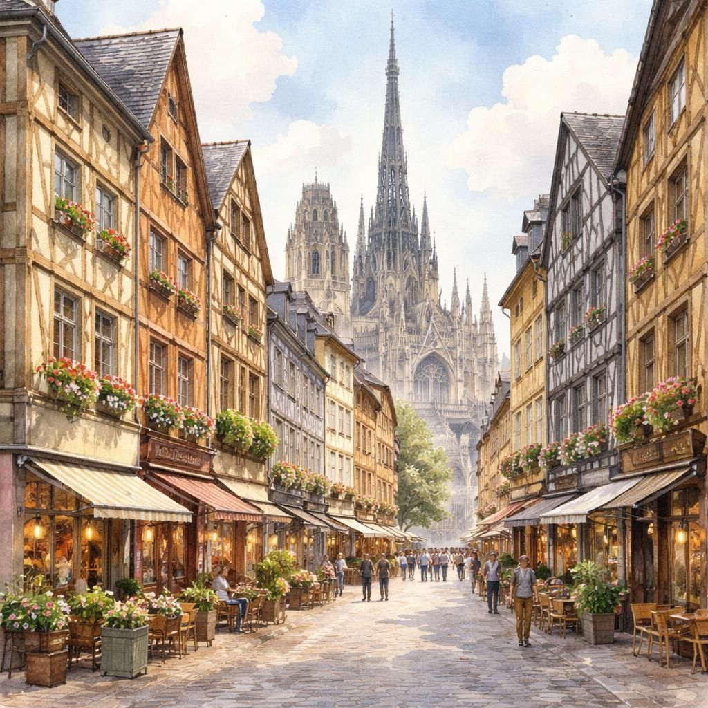 Aquarelle de Rouen