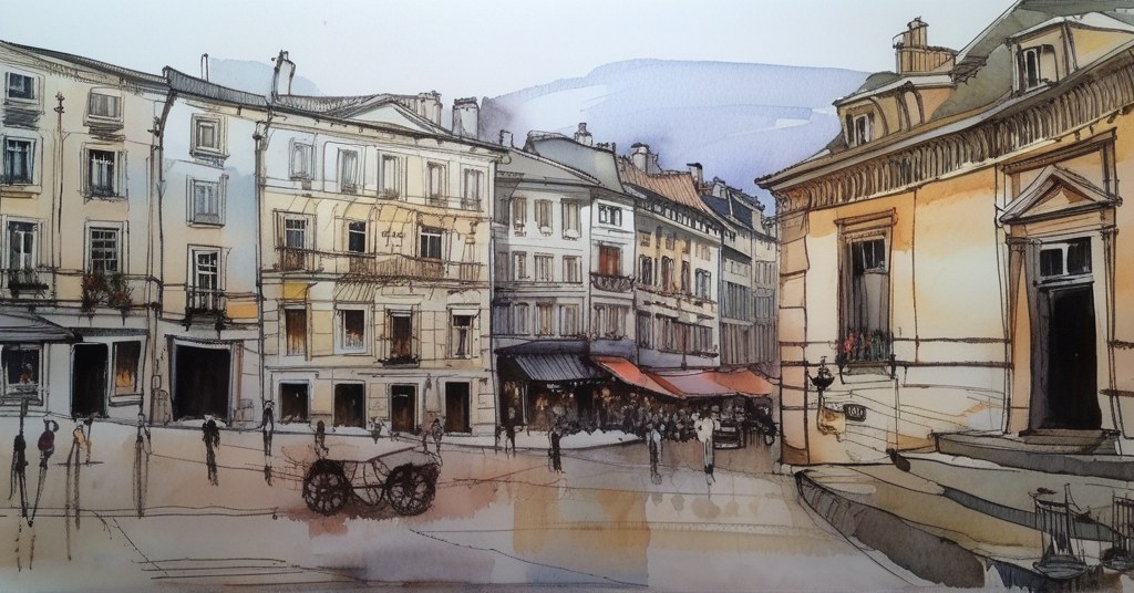 Aquarelle de Rueil-Malmaison