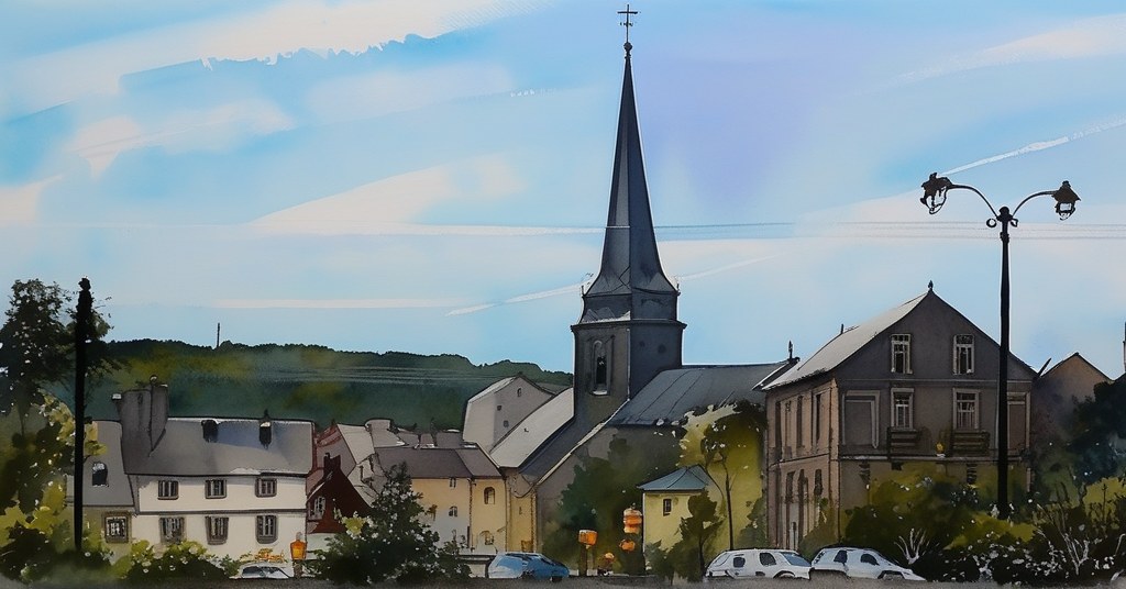 Saint-Aubin-sur-Gaillon — aquarelle — France
