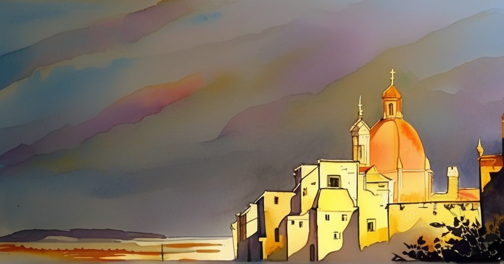 Saint-Aubin-sur-Mer — aquarelle — France