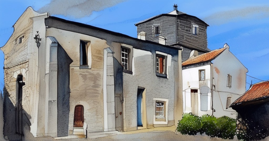 Saint-Denis-de-Pile — aquarelle — France