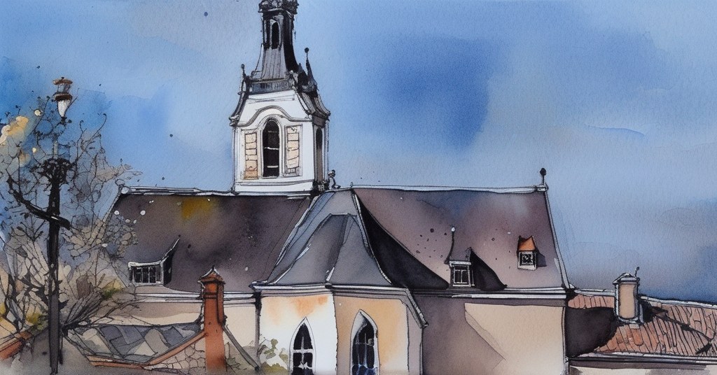 Saint-Denis-Lanneray — aquarelle — France