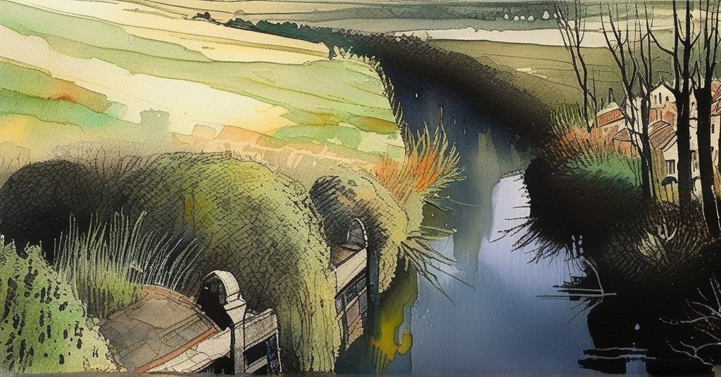 Saint-Georges-des-Groseillers — aquarelle — France