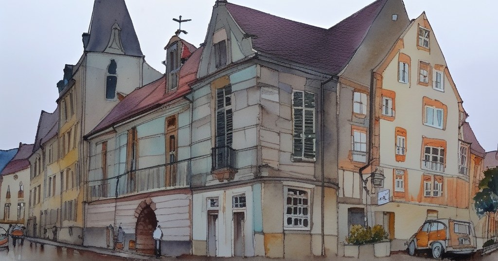 Saint-Georges-sur-Eure — aquarelle — France