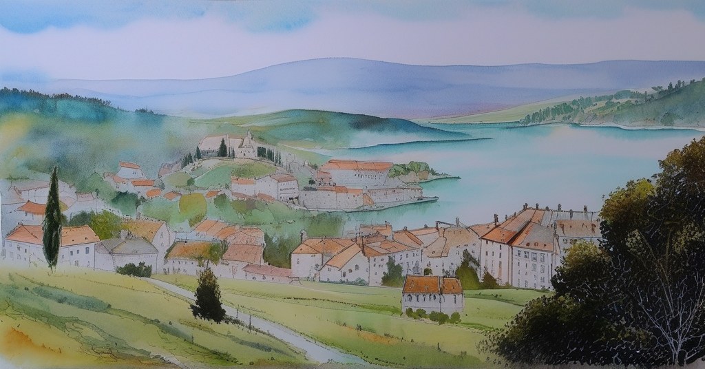 Saint-Jorioz — aquarelle — France