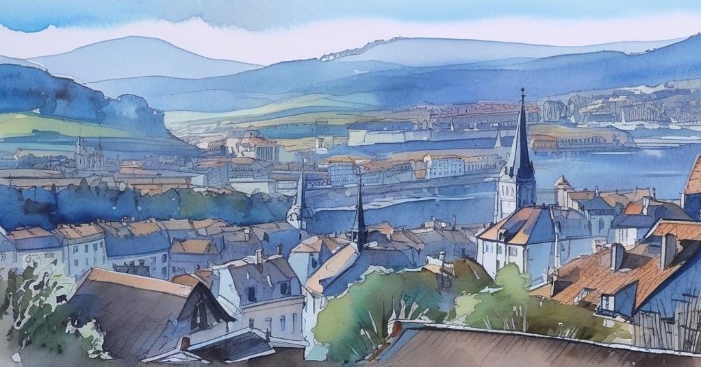 Saint-Julien-en-Genevois — aquarelle — France