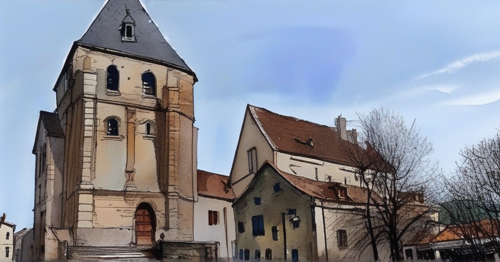 Saint-Lubin-des-Joncherets — aquarelle — France
