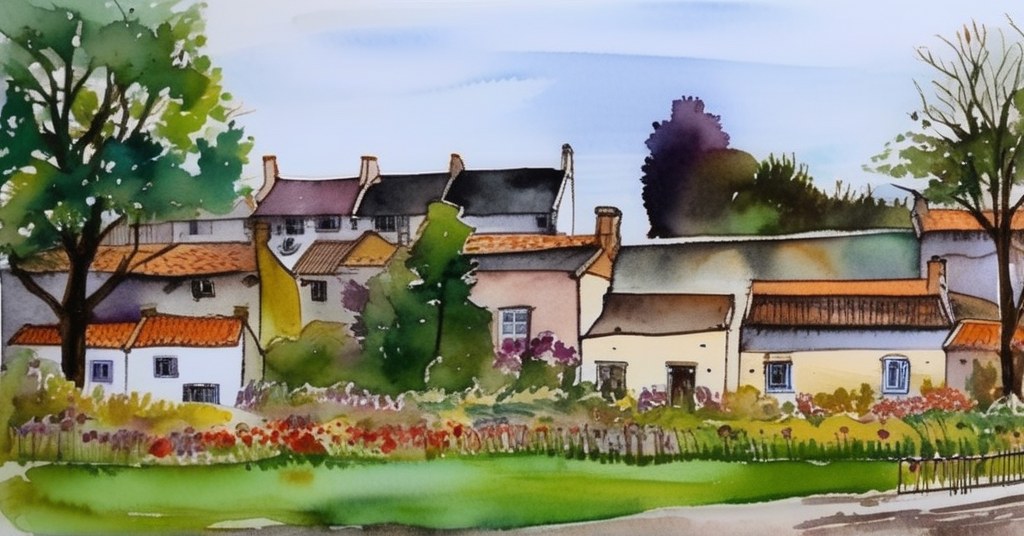 Aquarelle de Saint-Pierre-lès-Elbeuf