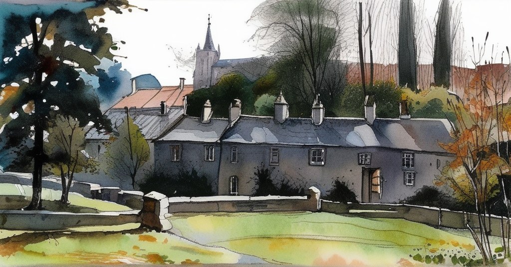 Saint-Rémy-sur-Avre — aquarelle — France