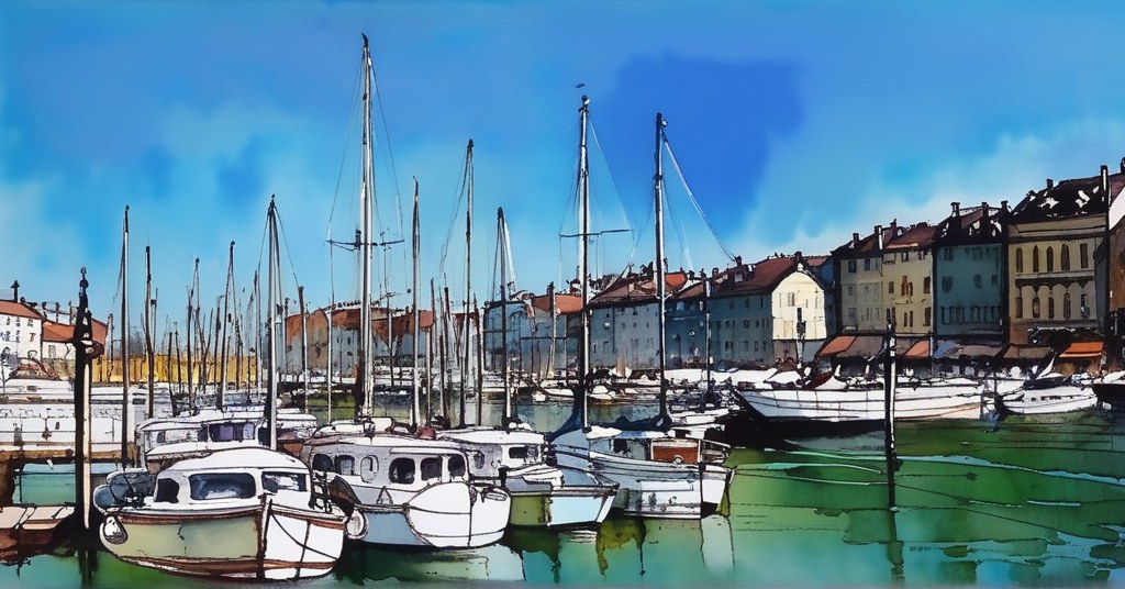 Saint-Valery-en-Caux — aquarelle — France