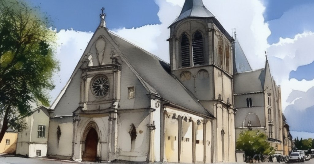 Sainte-Mère-Église — aquarelle — France