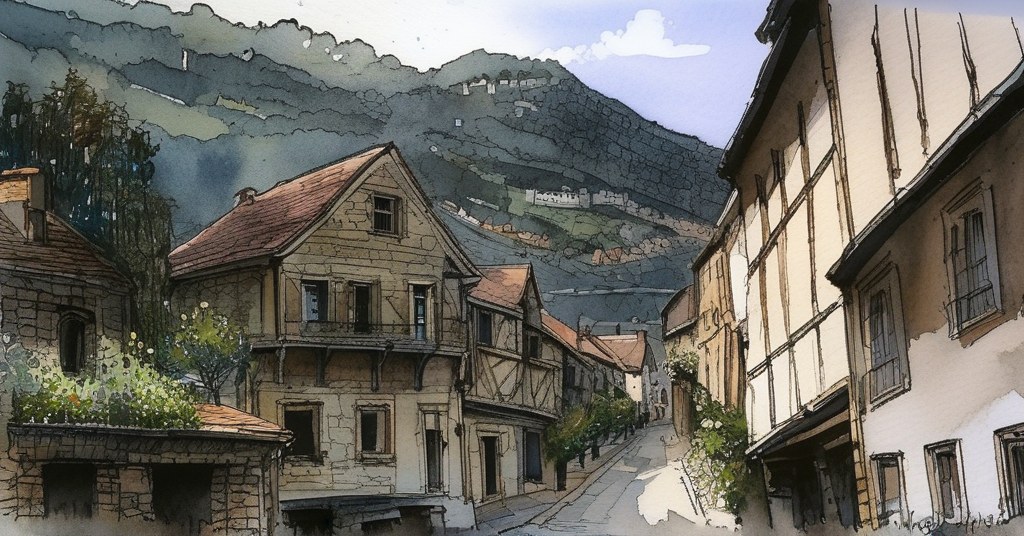 Aquarelle de Sant Julià de Lòria