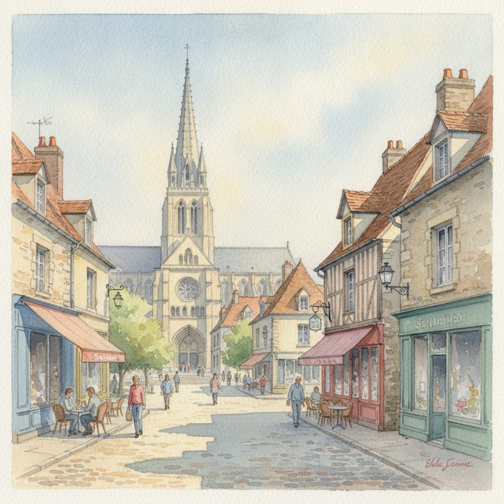 Senlis — aquarelle — France