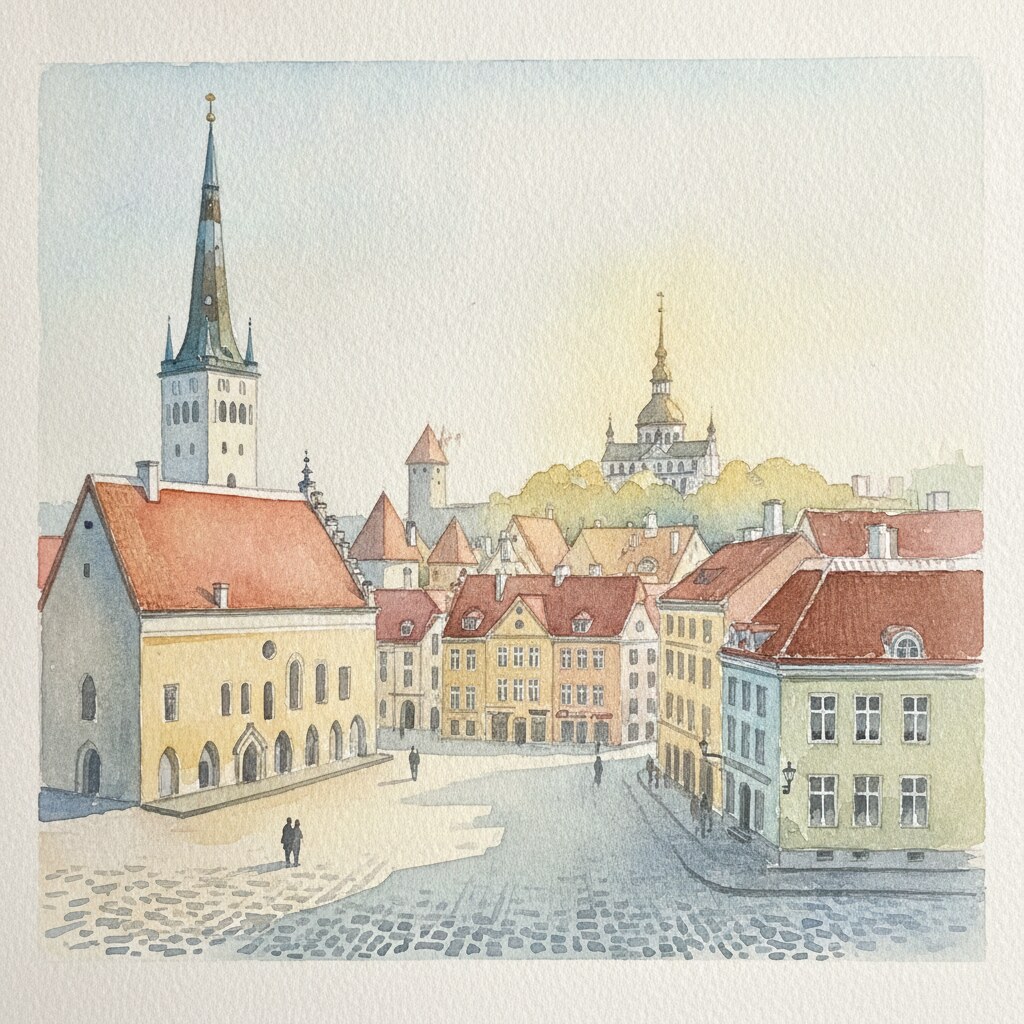 Tallinn — watercolour — Estonia