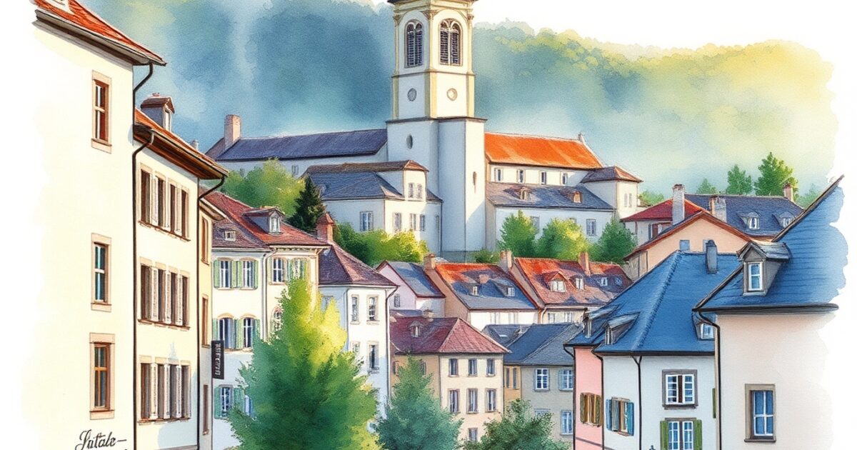 Thônes — aquarelle — France
