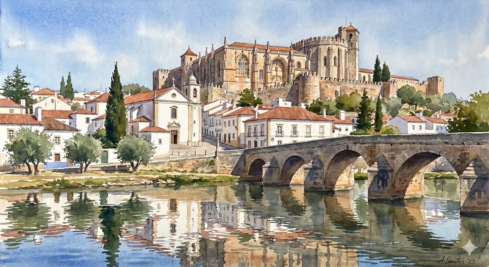 Tomar — aquarelle — Portugal