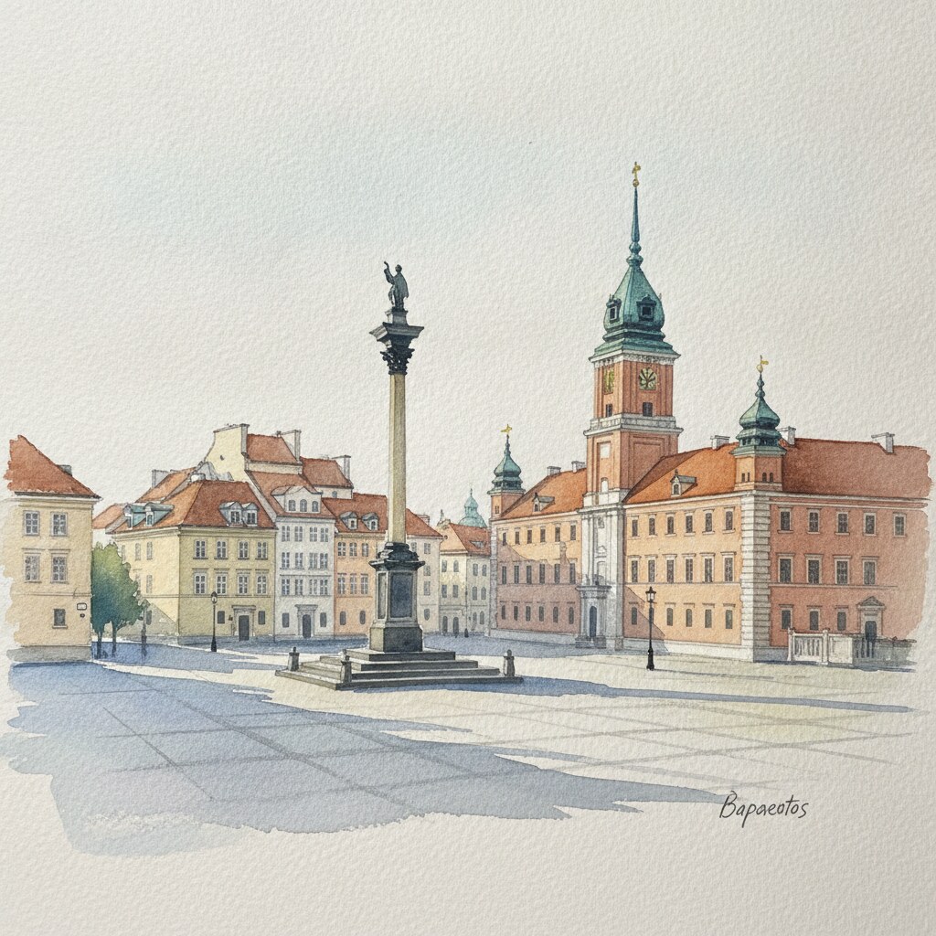 Varsovie — aquarelle — Pologne