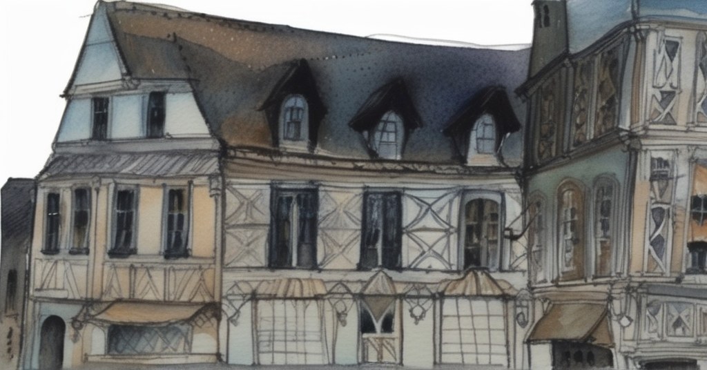 Aquarelle de Verneuil d'Avre et d'Iton