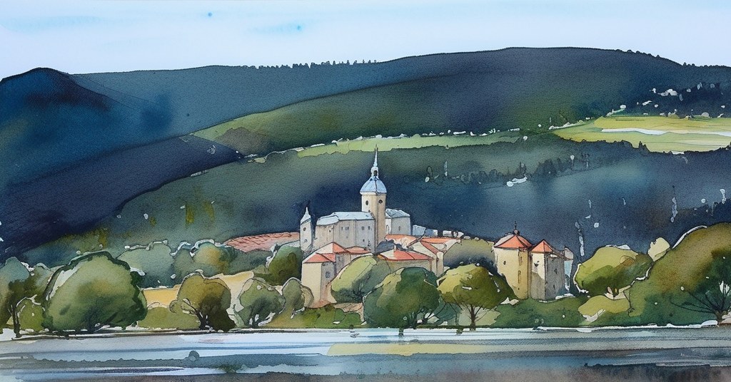 Vétheuil — aquarelle — France