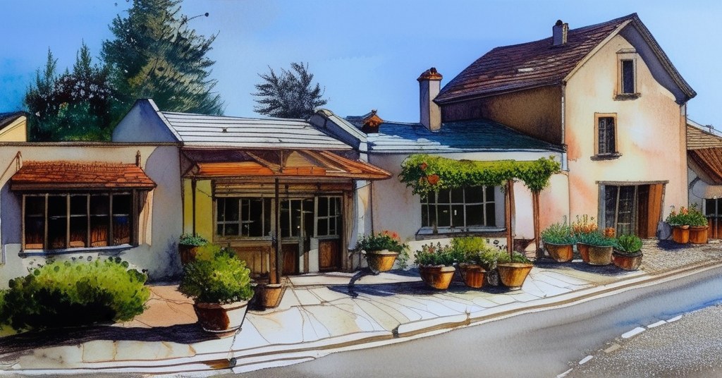 Villabé — aquarelle — France